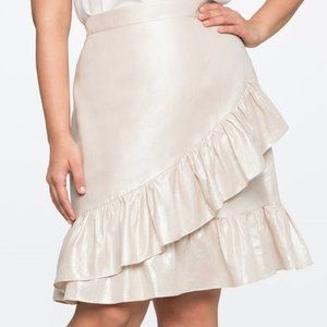 NWT Eloquii Asymmetric Ruffle Flounce Skirt Sz 20
